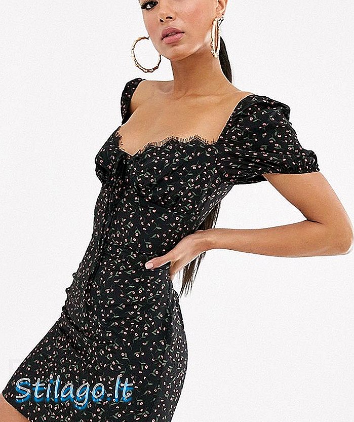 Koco & K - Bardot-mini-jurk met bardot-print en multi-print