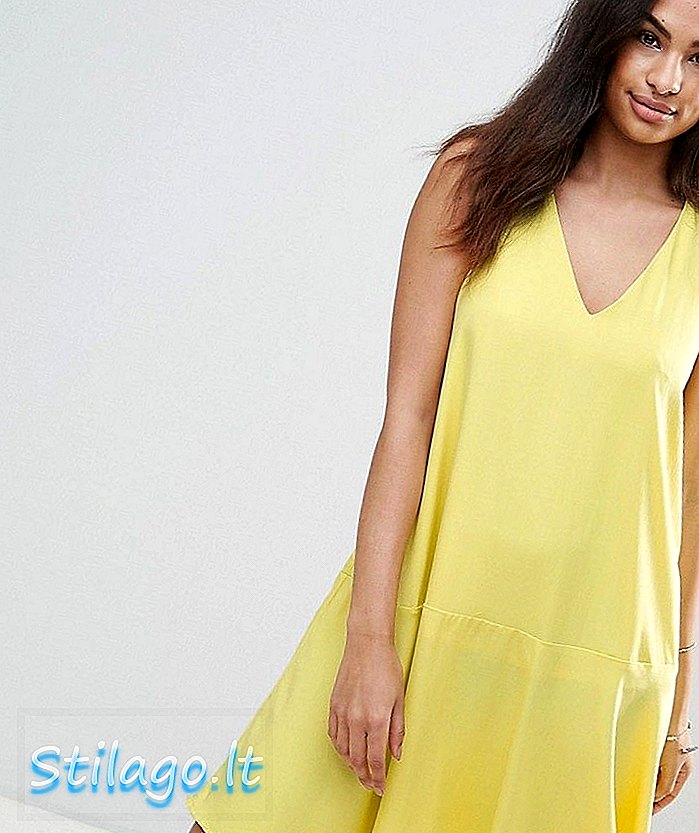 فستان سوينغ فرنسي- أصفر