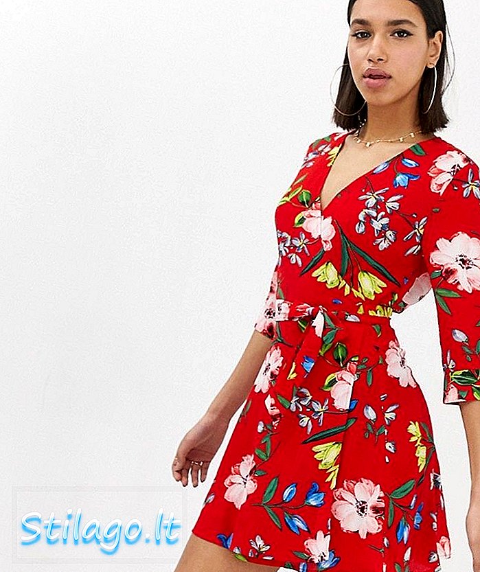 Плаття з квітковою упаковкою AX Paris - червоне