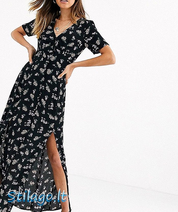 Slečna Miss Selfridge maxi v černé květinové