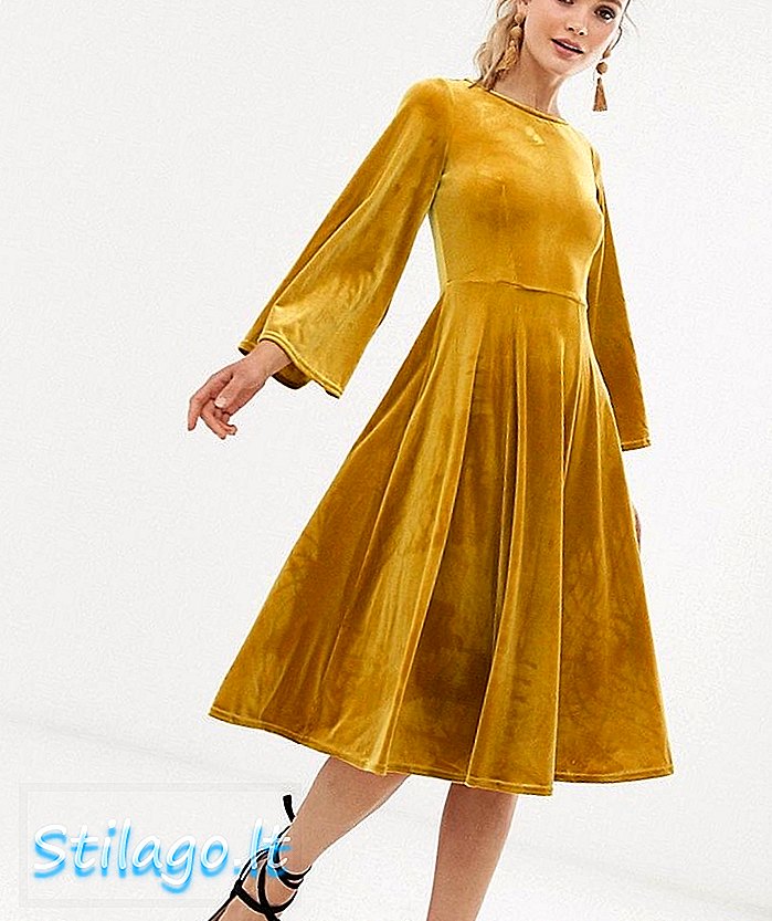 Skapī uzliesmota svārku kleita - dzeltena