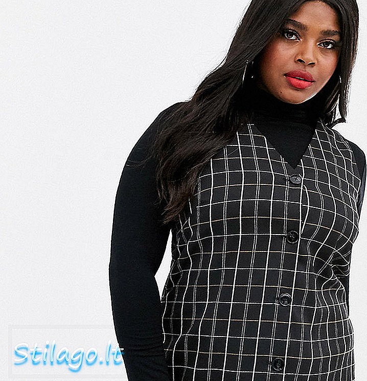 Vero Moda Eğri Kolsuz Önlük Siyah Tesettür Elbise-Multi