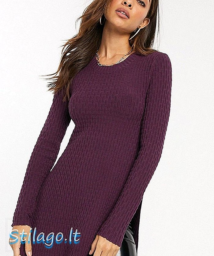 „French Connection Relie Side Split jumper-Purple“