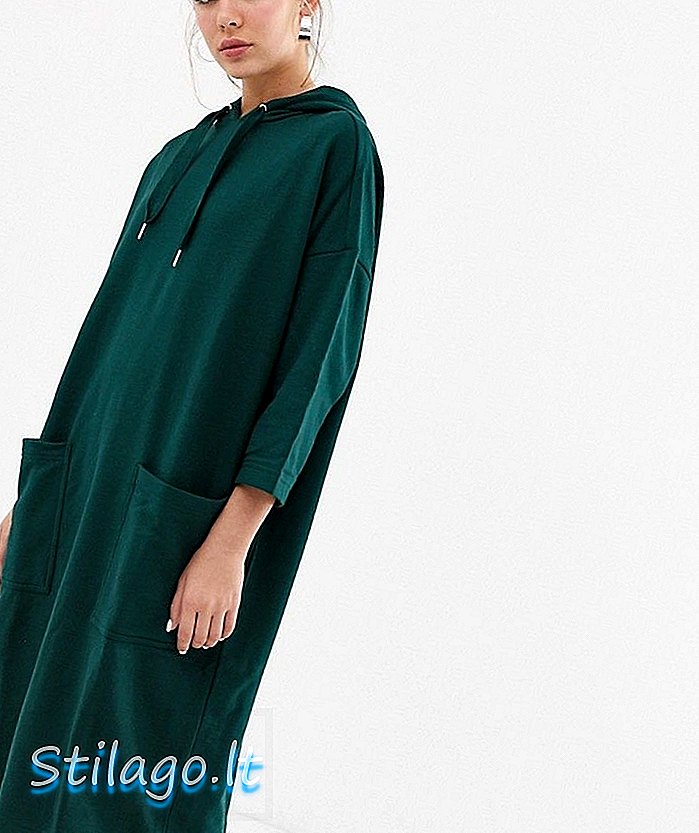 Monki jurk met capuchon-Groen