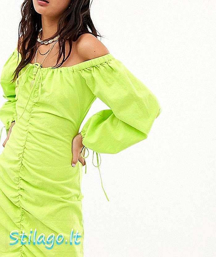 ASOS DESIGN mini abito davanti con rouches-Verde