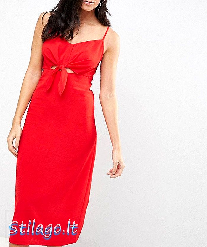 فستان متوسط ​​الطول من الأمام من القوس من Paris - أحمر