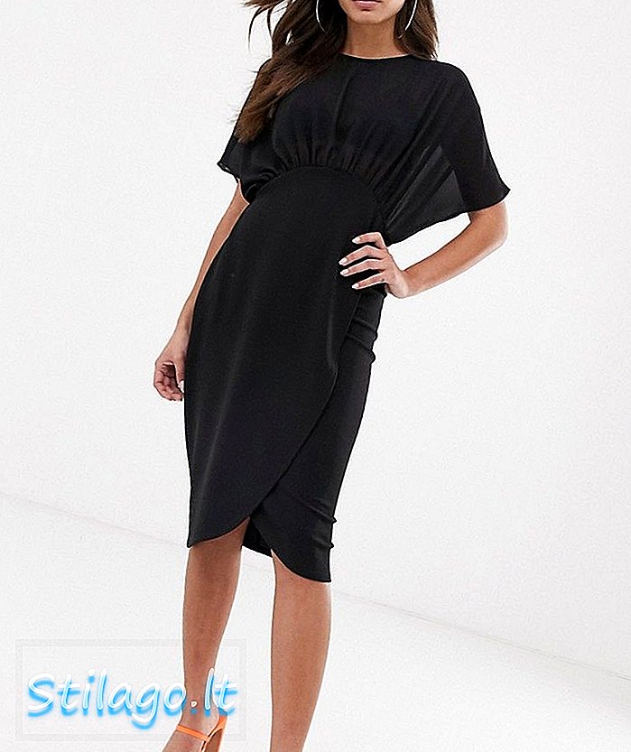 ASOS DESIGN فستان قصير متوسط ​​الطول - أسود
