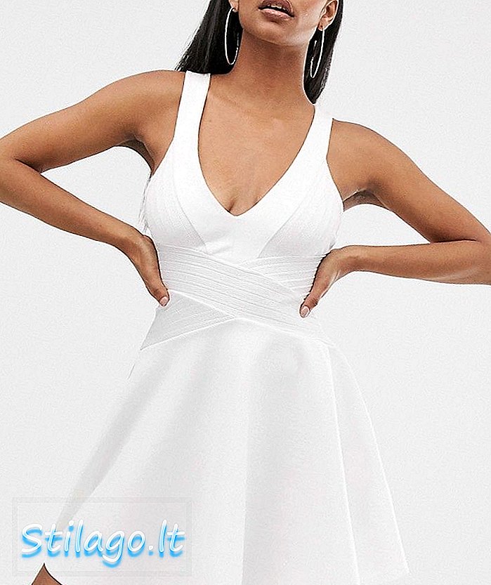 ASOS DESIGN - Mini robe patineuse à bandage - Blanc