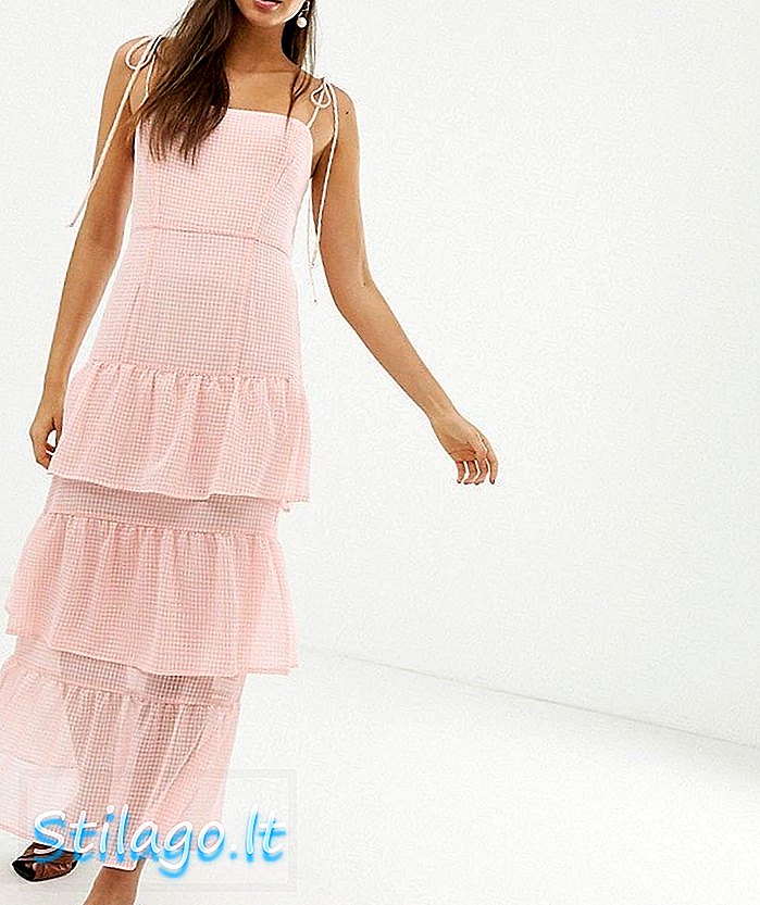 Capulet Quinn με κλιμακωτό maxi φόρεμα-Ροζ