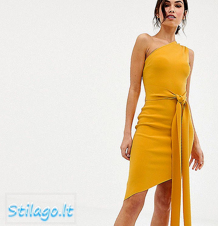 Bec & Bridge Exclusive Tie Asymmetric Dress-Yellow
