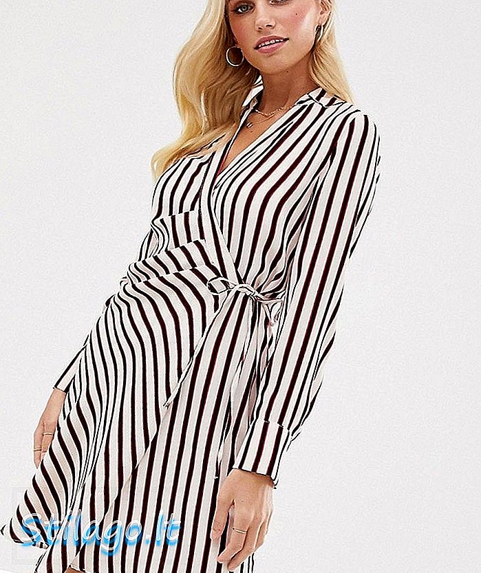 Ovojna obleka River Island v stripe-Multi