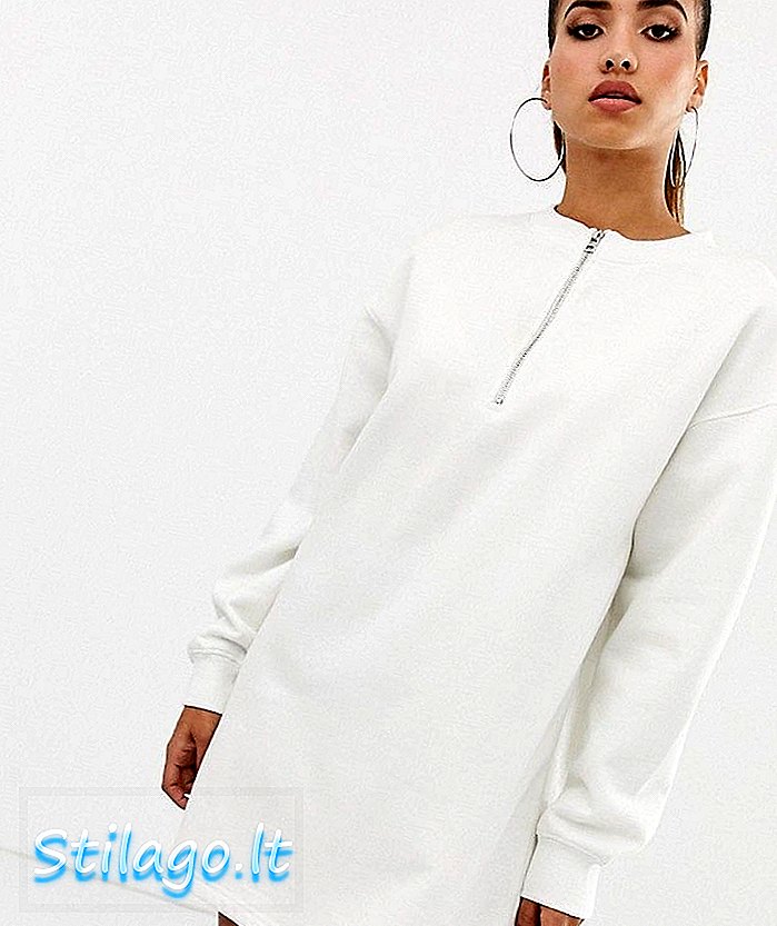 Missguided oversized sweatjurk in wit-grijs