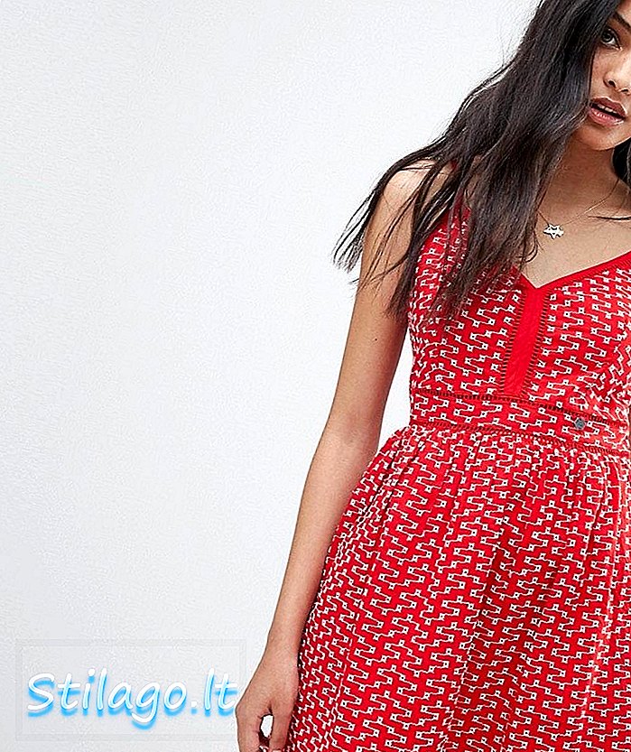 Superdry Printed Cami Dress-Red