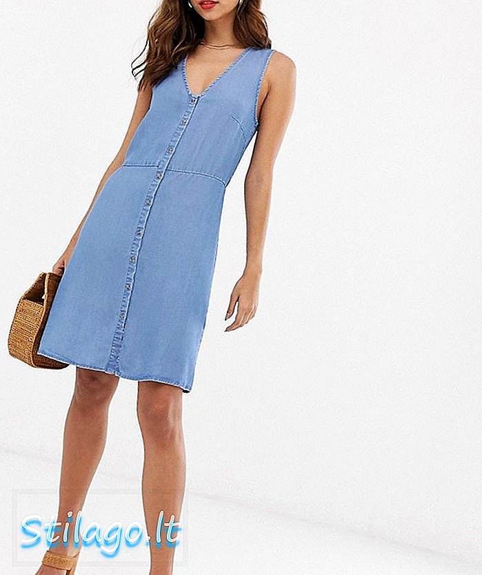 Vero Moda - Mini-robe boutonnée sur le devant-Bleu