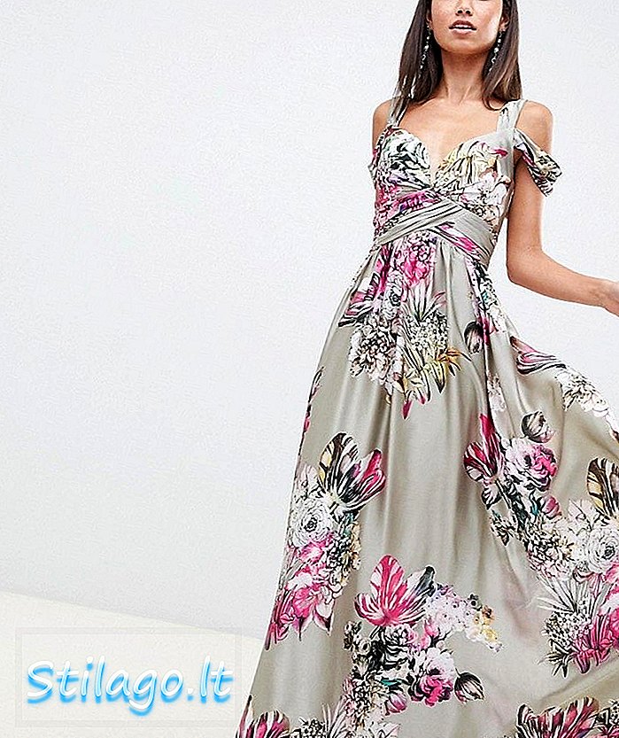 Forever Μοναδικό λουλουδάτο φόρεμα maxi-Multi