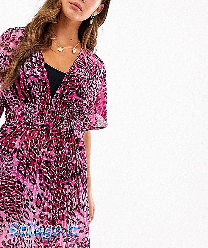 Vestido de playa con estampado de serpiente rosa influencia-Multi