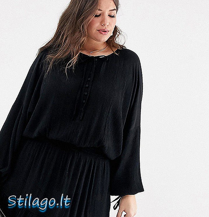 ASOS DESIGN Mini šaty s elastickým pasem v černé barvě