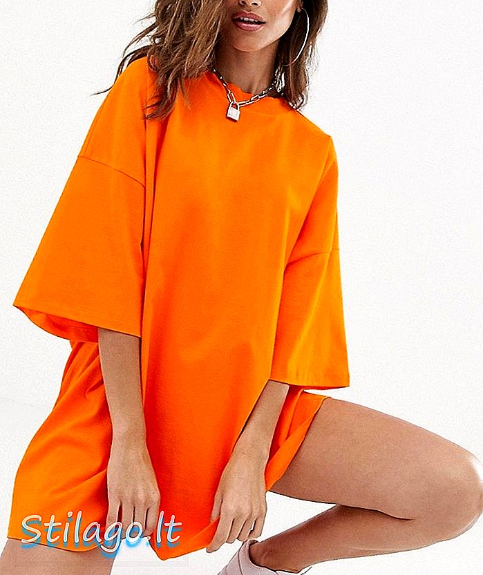 Голяма тениска рокля ASOS DESIGN-Orange