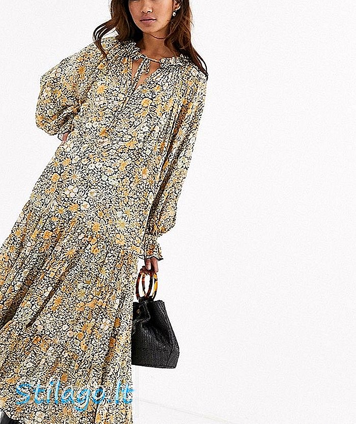Free People Feeling Groovy Floral print midaxi dress-Red