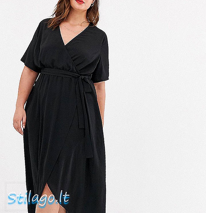 Черное платье-танкетка New Look Curve с заниженной талией