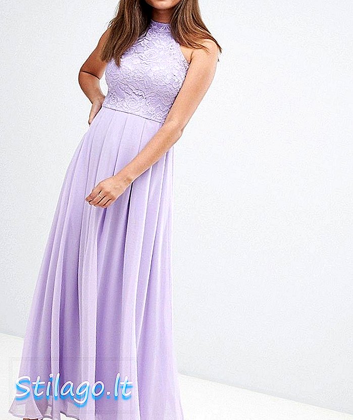 Плаття максі з високим вирізом AX Paris з мереживними деталями-фіолетовий