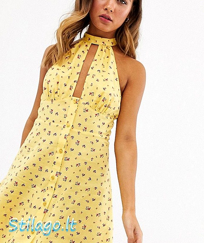 ASOS DESIGN - Mini robe d'été à col licou et imprimé floral délicat - Multi