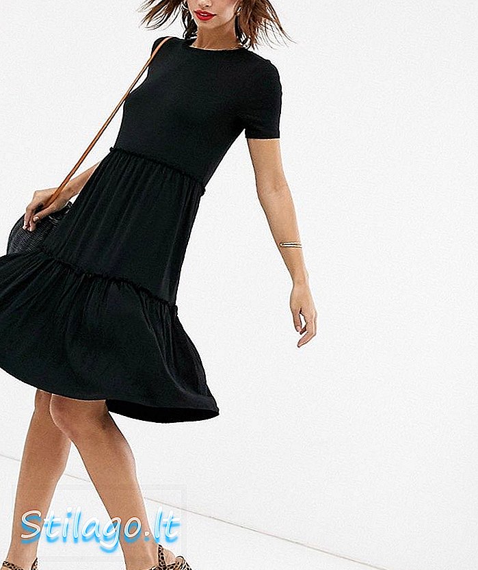 Skladové halenkové šaty v černé barvě