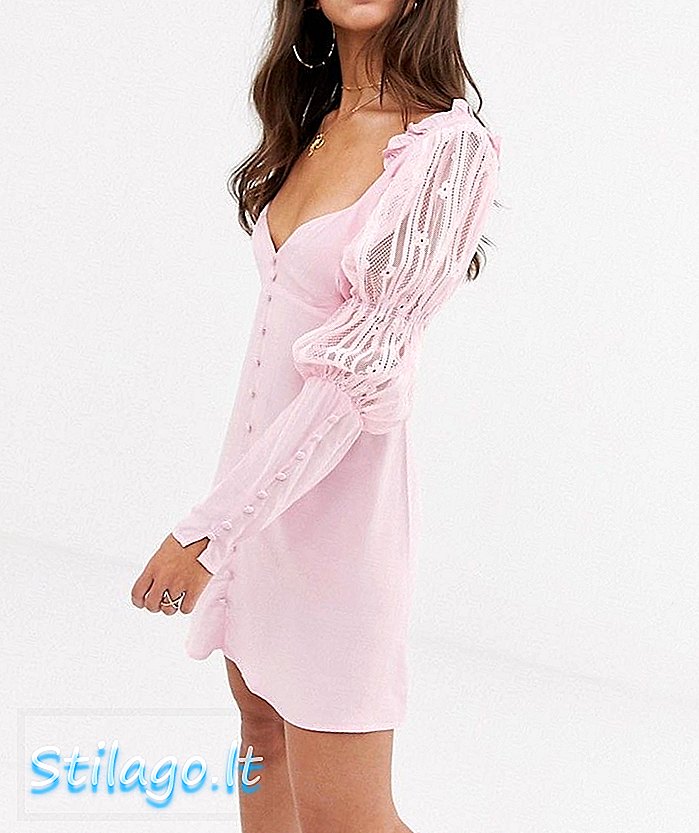 Για φόρεμα Love & Lemons Emanuelle swing σε ροζ χρώμα