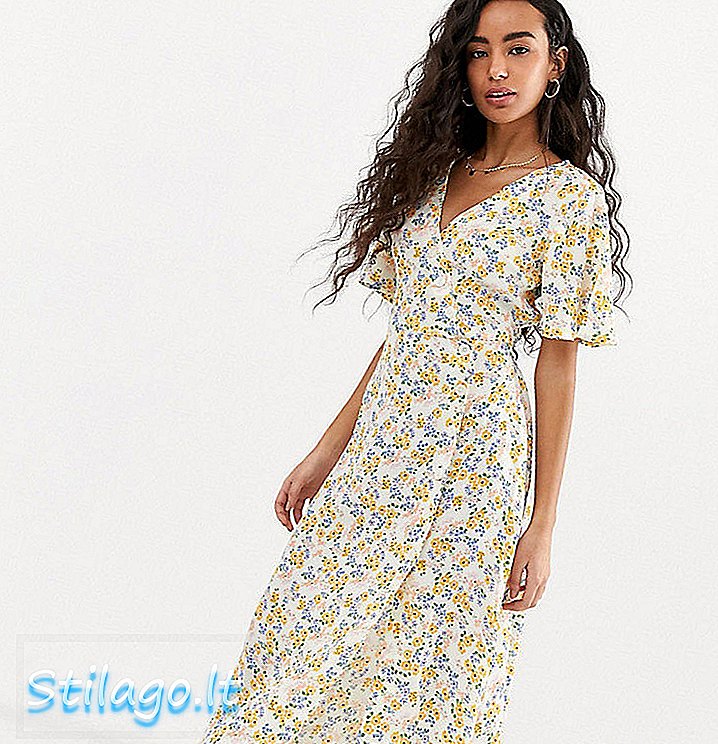 Haljina za čaj Miss Selfridge Petite u ditsy cvjetnom print-Multi