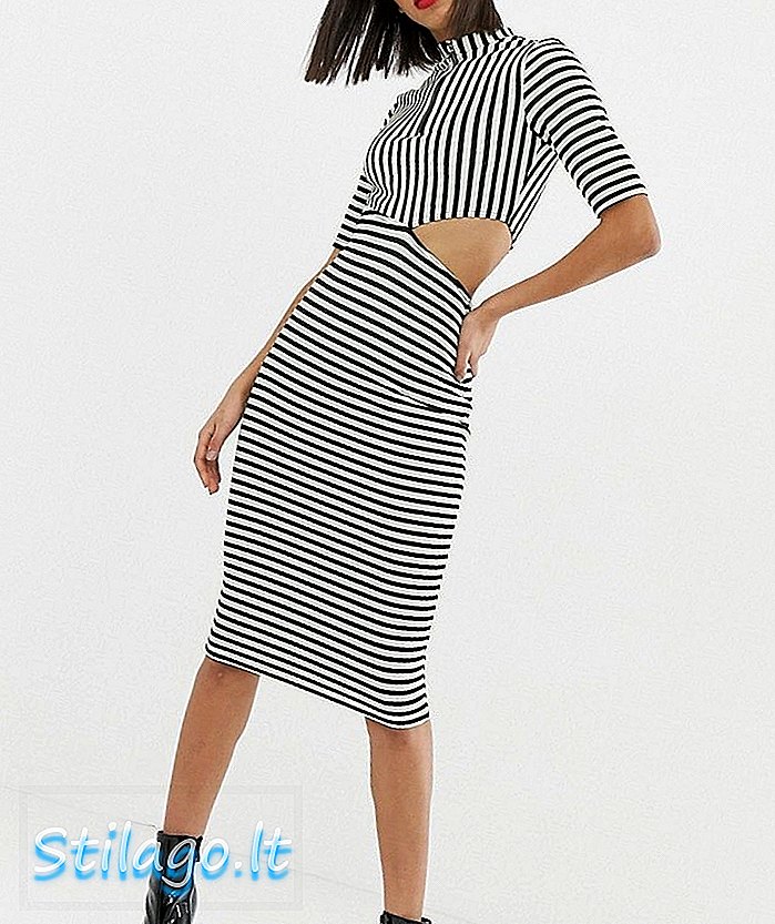 ASOS DESIGN neónové pruhy vystrihnuté midi dress-Multi