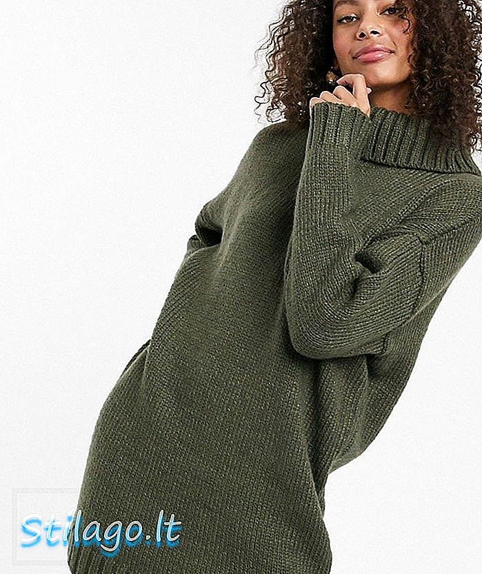 ASOS DESIGN - Stevige mini-jurk met col en open rug - Groen