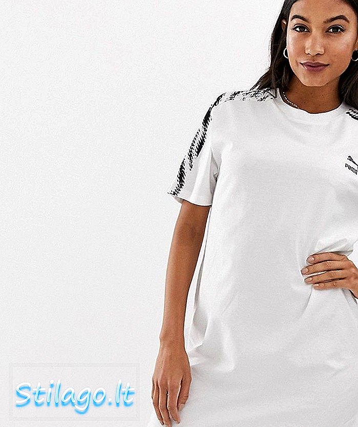 Puma - Robe t-shirt à détails zébrés - Blanc