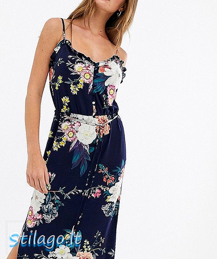 Φόρεμα Oasis midi σε floral εκτύπωση-Multi