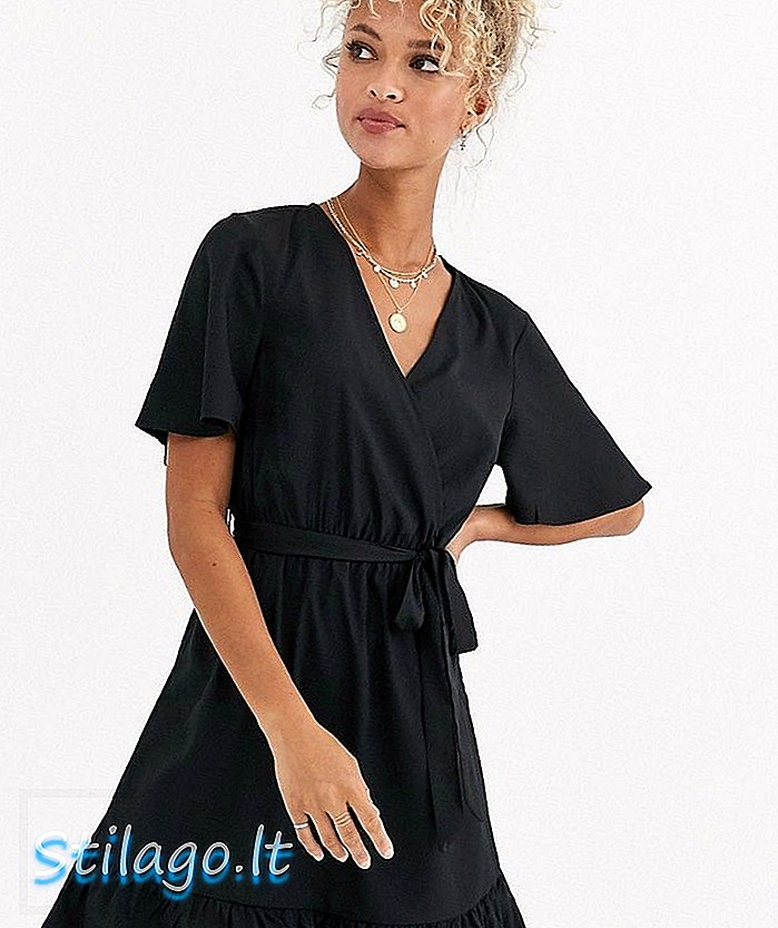 Φόρεμα απλό περιτύλιγμα New Look σε μαύρο χρώμα