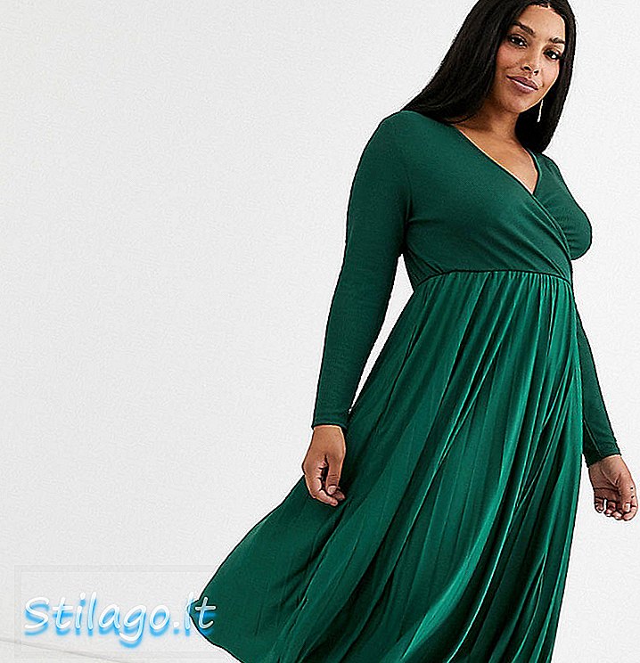 שמלת עטיפת נהר איילנד פלוס בצבע ירוק אמרלד