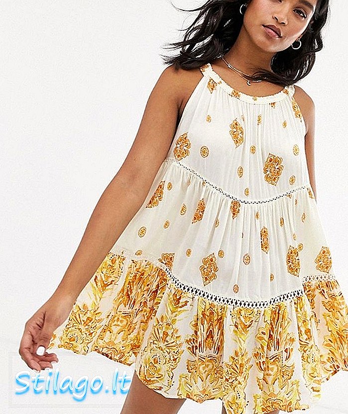 Δωρεάν Άνθρωποι Μου Μιλούν Floral Print Swing φόρεμα-Λευκό