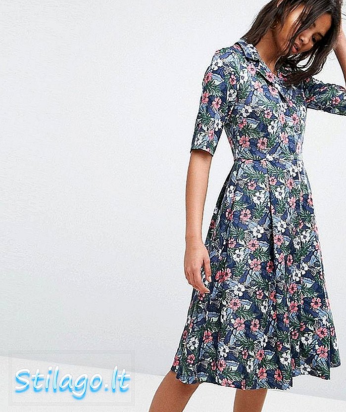 Uttam Boutique Flower Print Button Dress-Multi