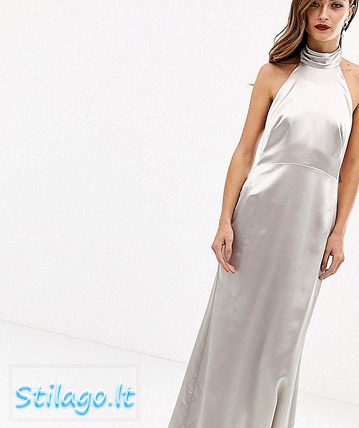ASOS EDITION halter maxi dress dengan fishtail-Cream