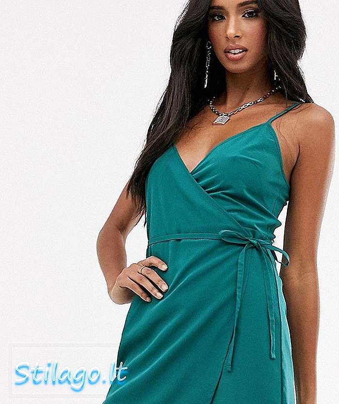 ASOS DESIGN mini cami wrap φόρεμα-Πράσινο