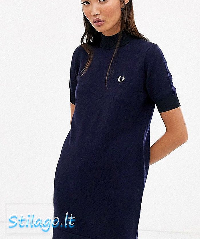 Fred Perry-hals kjole-sort