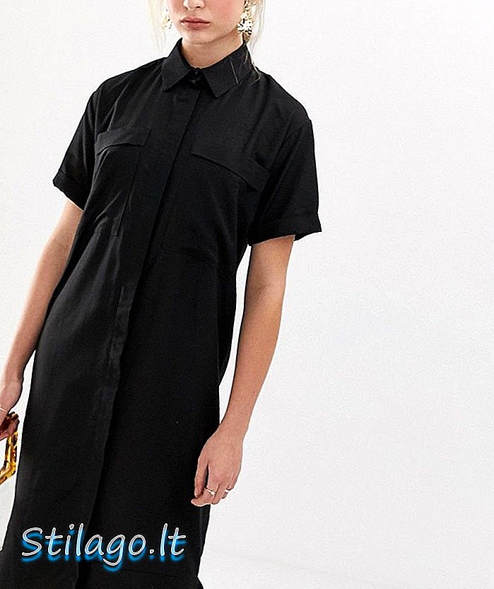 Obleka za majico midi majica ASOS DESIGN-črna