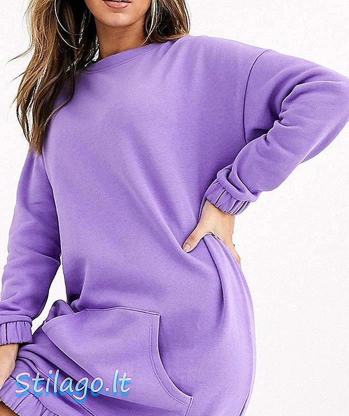 „ASOS DESIGN“ ekologiškos priekinės kišenės prabangi suknelė - violetinė