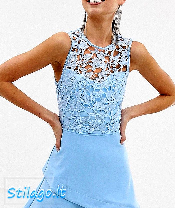 Girl In Mind crochet top skater dress-Azul