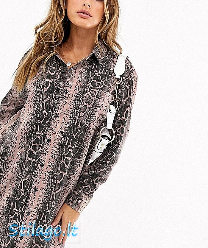 Missguided Shirt Kleid in Snake Print-Multi