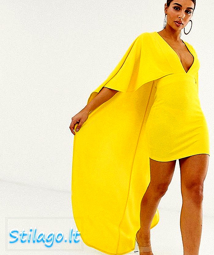 Желтое мини-платье с глубоким вырезом ASOS DESIGN