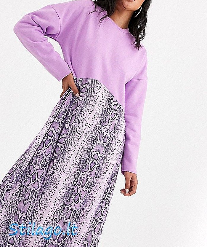 Толстовка плаття ASOS DESIGN зі змійним принтом на підкладці-фіолетовий