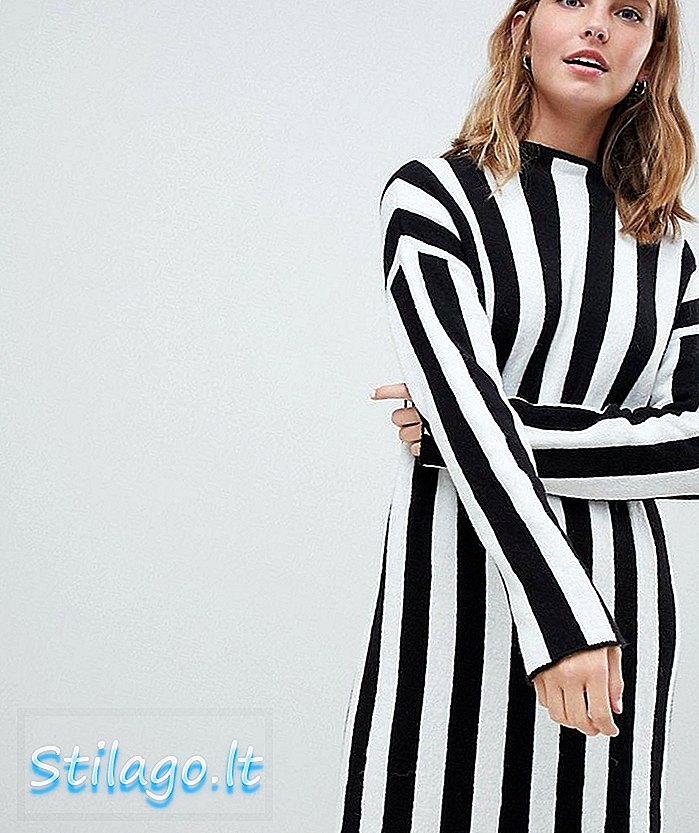 ASOS DESIGN Vertikal Stripe Jumper Dress-Multi
