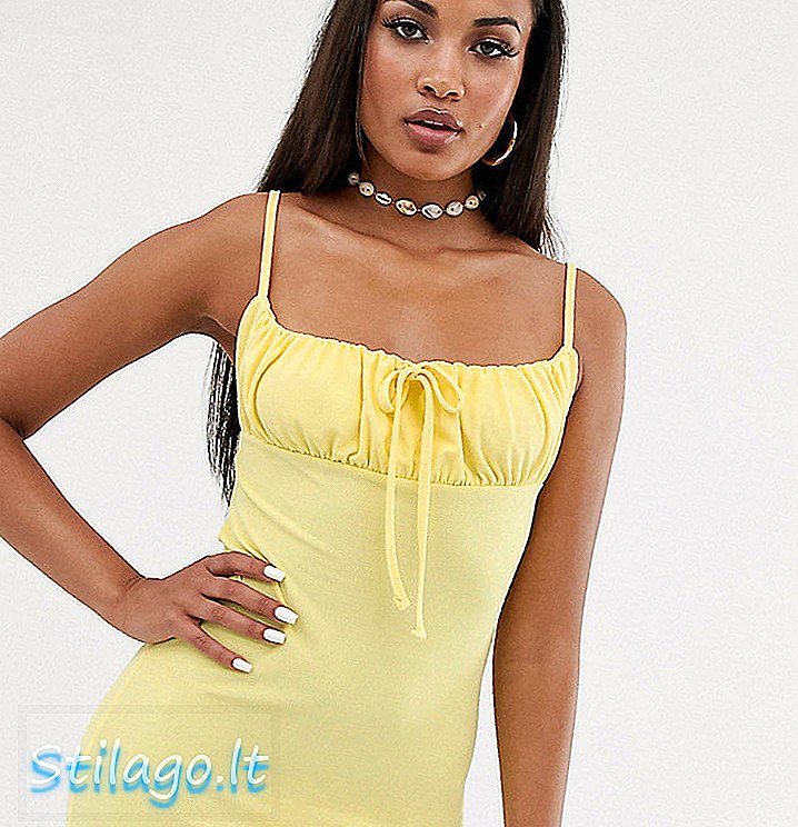 Ekskluzywna bodyconowa sukienka boohoo z marszczonymi detalami w kolorze lemon-Multi