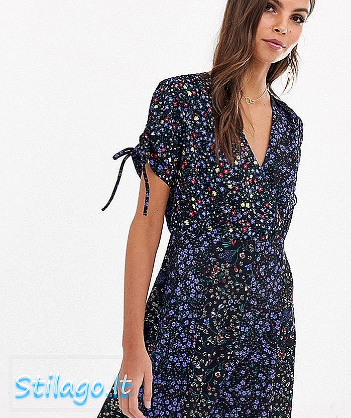 Френцх Цоннецтион Аубине хаљина са мешовитим цветним принтом-плава