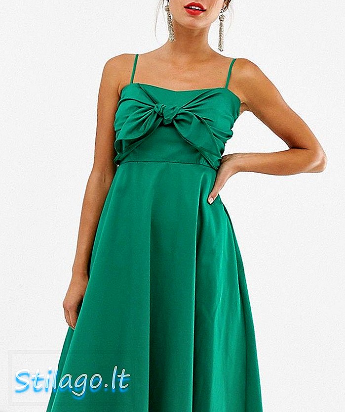 Coast Hamilton bow midi рокля в памучно-зелено